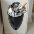 Miniatyrbillede 4 af 5: Justerbart, lodret askebæger til gulv med låg, bøjeligt rør, gul