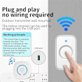Miniatyrbillede 5 af 5: Smart Home USB Trådløs Dørklokke Vandtæt 60 Ringetoner 5 Lydstyrker, B
