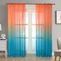 Miniatyrbild 3 av 5: Tyllgardin Icke-blekande Andningsbar Polyester Gradient Design Skir Drapering för Vardagsrum Blue L