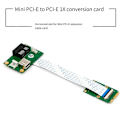 Miniatyrbild 2 av 5: PCIE Riser NGFF M.2 Key A/E till PCI-E Express X1+USB Adapter