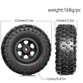 Pikkukuva 4 / 5: Rengassarja 1/10 RC Crawler -autoille Axial SCX10 Wraith RR10 Capra, valkoinen