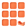 Miniatyrbild 1 av 5: 8 st Lätta Plasttallrikar Okrossbara Återanvändbara Mattallrikar Diskmaskinsäkra Färgglada Tallrikar för Kök Vardag Campingtallrikar Orange Square