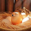 Miniatyrbillede 3 af 5: Shiba Inu Realistisk Æggeform Skrivebordsindretning Hund & Æg Union Dekorationer