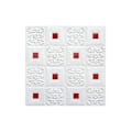 Miniatyrbild 1 av 5: JiKaiX Självhäftande Väggplattor 3D Dekorativ Panel Texturerad Självhäftande Skum Väggdekal för Badrum Kök Stänkskydd White  Red 4.5MM