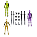 Miniatyrbild 4 av 5: Multi-ledad Rörlig Robot 3D-Printad Mannekäng Docka Action, Guld