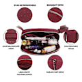 Miniatyrbild 3 av 5: KXJ-Bältesväska för Kvinnor Trendiga Magväskor Crossbody Väska Midjeväska för Vandring Promenader Cykling Resor Burgundy