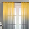 Miniatyrbillede 4 af 5: Tyldgardin, falmebestandig, åndbar polyester, gradientdesign, transparent drapering til stue Grey L