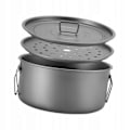 Miniatyrbillede 4 af 5: Camp madlavningsgryde 2200ml Titanium Camping Krus Til Med Dampgitter