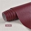 Miniatyrbild 2 av 5: Självhäftande läder för soffreparation, möbelbordsstolsdekal, sitsväska, skoreparation Wine red 10x20cm