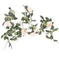 Miniatyrbillede 1 af 5: 1 stk./2 stk. kunstig blomsterranke 2 m rosenbladranke guirlande med 8 kameliablomster simuleret kameliablomststreng til fest bryllup væg Light Pink 1pc
