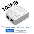 Miniatyrbillede 4 af 5: 2 Port 100Mbps Netværk Switch RJ45 Netværkskabel Splitter Hvid
