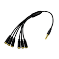 Miniatyrbillede 1 af 5: 4-polet TRRS han til 5 porte Aux kabel øretelefon mikrofon lydadapter