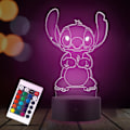 Miniatyrbilde 1 av 5: Stitch 3D LED-bordlampe, 16 farger fjernkontroll, Stitch julegavelampe, barneromdekorasjon