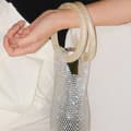 Miniatyrbillede 1 af 4: Glitrende diamant rhinestone vinpose elastisk net robust håndtag bryllupsgaver Hvid