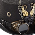 Miniatyrbilde 5 av 5: Fasjonabel flosshatt Steampunk-hatt Halloween-hatt med gir, vinger og briller, performance-hatt, flosshatt for maskeradefest