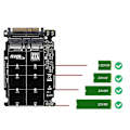 Miniatyrbild 5 av 5: TS-M.2 SSD till U.2 Adapter 2i1 M.2 NVMe och SATA-bus NGFF SSD till PCI-e U.2 SFF-8639 Adapter PCIe M2 Co