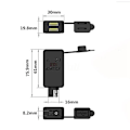 Miniatyrbillede 3 af 5: TS-Sae til USB Adapter med Voltmeter Motorcykel Hurtig Afbryderstik med Vandtæt Dobbelt USB Oplader
