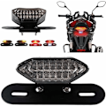 Miniatyrbillede 1 af 3: TS-LED baglygter til motorcykel Integrerede bremselys og blinklys Indikatorlys 5W 20LED Bremse kørelys blinkende Nummerpladeholder