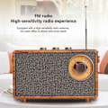 Miniatyrbild 4 av 5: Retro FM-radio, bärbar trä Bluetooth-radio, bashögtalare, handsfree MP3-spelare, stöder USB/TF-kort