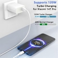 Miniatyrbillede 3 af 4: 120W Hurtig USB-oplader til Xiaomi 14T Pro /13T Pro /11T Pro, Turbooplader med 6A USB C-kabel til Redmi Note 13 Pro+ 12 Pro+ 11 Pro+ 5G