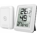 Miniatyrbillede 1 af 4: Indendørs og udendørs termometer, termometer hygrometer med udendørs probe, trådløst digitalt termometer hygrometer med stort LCD-display, ℃/℉ skift,
