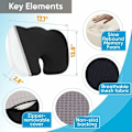 Miniatyrbilde 2 av 4: TS-Setepute for kontorstol - Fast memory foam-pute for haleben - Haleben, isjias, smertelindring i b
