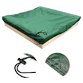 Miniatyrbillede 4 af 5: Støv- og vandtæt sandkasseovertræk Sandkasse Pool Cover grøn 120x120x20cm