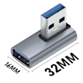 Miniatyrbillede 5 af 5: TS-10 stk. USB-adapter A Han til A Hun, Mellem Bøjning, Stik til Laptop Telefon Adapter Albue
