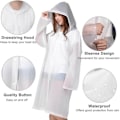 Miniatyrbilde 2 av 5: Regnponcho Regnjakker for Voksne, 2-Pakning Gjenbrukbare Regnjakker Regntøy med Hetter og Ermer, Vanntette for Nødsituasjoner, Utendørs, Camping