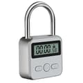 Metallås med timer LCD-display Multifunktionel elektronisk tid 99 timer Maks. timing USB-genopladelig timerhængelås sølv