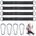 Miniatyrbild 1 av 4: 4 Piece Suspension Strap Set with D-Rings for Garden Swing or Hammock
