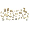 Tre 3D-puslespill DIY Skala Miniatyr Modeller Dukkehus Møbler Sett Tilbehør