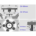 Miniatyrbilde 2 av 4: Senterkopper for felger 60mm passer 57mm hull 4-pakning Varg