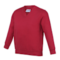 Miniatyrbillede 1 af 3: AWDis Academy Børn/Junior V-hals Skoletrøje/Sweatshirt Rød 7-8 År Rød