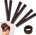 Hårknutsformare, 3-pack mörkbrun, DIY-hårknutsstyler för långt och kort hår, bärbar och lättviktig