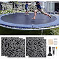 Miniatyrbillede 3 af 5: 5-pak Snabb Trampolin Reparationssæt 4 X 4 Firkantede Lapper Kit Med Lim Børste Skraber Handsker Og Klud Trampolin Måtte Reparation