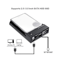 Miniatyrbild 3 av 5: TS-Usb 3.0 3.5in Sata Hårddisk Extern Kabinett Ssd Hdd Disklåda Stödjer 16tb Diskar Backup-