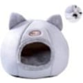 Miniatyrbilde 3 av 5: Kattgrotte katteseng koselig hule med avtakbar myk innerpute sovepose kattetelt kattekurv dyreseng for soving for små til mellomstore katter