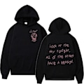 Miniatyrbillede 1 af 5: Rapper Lil Peep Tour Koncert Hættetrøje Herretøj Hip Hop Mode Pullover Sweatshirt Unisex Casual Langærmet Hættetrøje Gotisk Streetwear Sort S