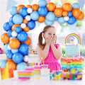 Miniatyrbilde 3 av 5: TS-93 stk Premium Latex Blå, Oransje og Hvit Party Ballongsett for Bursdager