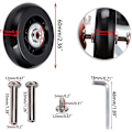 Miniatyrbillede 2 af 5: 2 stk. Rejsevesker Hjul Erstatningshjul Lejer Reparation til Bagage Rejseveske 60*18mm, Sort