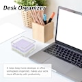Miniatyrbillede 4 af 5: Akryl Sticky Note-Holder, 3 x 3 Klar Akryl Sticky Note-Dispenser med Pastell Sticky Notes för Sovsal och Skrivbordsförvaring
