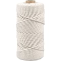 Miniatyrbild 1 av 5: 100 m Vitt Makramé Bomullsrep, 3 mm Jute Bomullsgarn, Bomullsmakramétråd, Snöre, Flätat Repgarn för Presentinslagning Stickning Dekoration