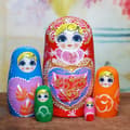 tsts--Ryska Matryoshka-dockor, 10-delars set med ryska dockor, trä 5