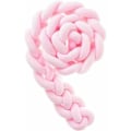 Miniatyrbilde 2 av 2: 4 flettede babyputer, slangevevde, antivibrasjonsputer i fløyel for sprinkelsengdekorasjon med linpute, rosa, 1,5 m