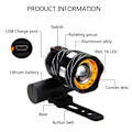 Miniatyrbilde 4 av 4: Z30 15000lm T6 LED-lys Sykkel USB Oppladbar Hodelykt