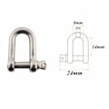 Miniatyrbillede 2 af 5: Rustfri stål sjækler 12 stykker M4 Rustfri stål sjækler Løfte sjækler Kæde D-ring sjækler Sjækel stift skrue spænde