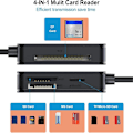 Miniatyrbild 3 av 5: TS-Reader 4-i-1, Tf Sd Ms Kortläsare Multi Kortadapter Extern För Dator Kamera Usb 3.0 Gränssnitt