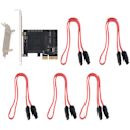 Miniatyrbild 1 av 5: TS-Pcie till 5-portars Sata Iii 6 Gbps Sata Controller Expansionskort Datorchassi Adapterkort Jmb585