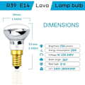 Miniatyrbillede 4 af 5: 2-pak R39 E14 Reflekterende Pære Spotlight Dæmpbar Lavalamp 25W S
